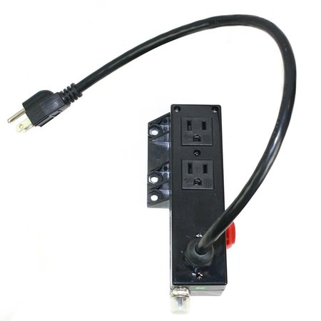 SUPERIOR ELECTRIC Power Connector for Work Table (router or other) w/built in GFCI, 125V, 15A w/1.6ft long cord 14 AWG SE5020